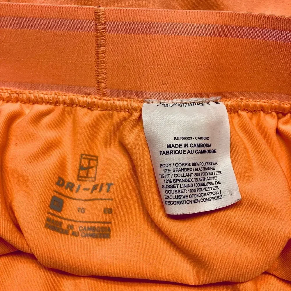 Nike Court Victory Skort Women Size XL‎ Orange Dri-FIT Athletic Tennis Skirt